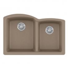Franke ELG160OYS - Franke Ellipse 33.0-in. x 21.7-in. Oyster Fragranite Undermount Double Bowl Kitchen Sink - ELG160O