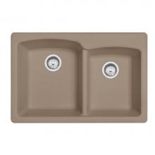 Franke EOOY33229-1 - Franke Ellipse 33.0-in. x 22.0-in. Fragranite Dual Mount Double Bowl Kitchen Sink in Oyster