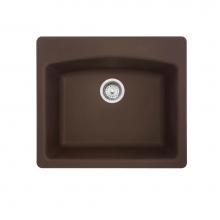 Franke ESDB25229-1 - Franke Ellipse 25.0-in. x 22.0-in. Mocha Fragranite Dual Mount Single Bowl Kitchen Sink - ESDB2522