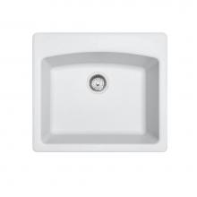 Franke ESPW25229-1 - Franke Ellipse 25.0-in. x 22.0-in. Polar White Fragranite Dual Mount Single Bowl Kitchen Sink - ES