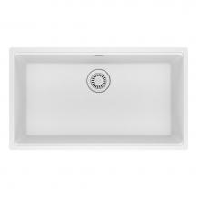 Franke MAG11029-PWT - Franke Maris Undermount 31-in x 17.81-in Fragranite Single Bowl Kitchen Sink in Polar White