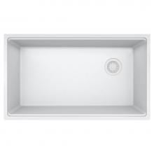 Franke MAG11031OW-PWT - Franke Maris Undermount 33-in x 19.31-in Fragranite Single Bowl Kitchen Sink in Polar White