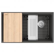 Franke MAG11031OW-SLG-WKC - Franke Maris Undermount 33-in x 19.31-in Fragranite Single Bowl Workcenter Kitchen Sink in Slate G