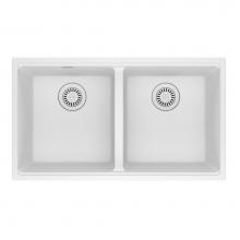 Franke MAG1201414-PWT - Franke Maris Undermount 31-in x 17.81-in Fragranite Double Bowl Kitchen Sink in Polar White