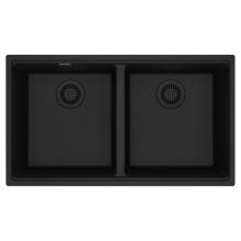 Franke MAG1201515-ONY - Franke Maris Undermount 33-in x 18.94-in Fragranite Double Bowl Kitchen Sink in Onyx