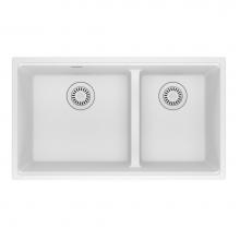 Franke MAG1601611LD-PWT - Franke Maris Undermount 31-in x 17.81-in Fragranite Double Bowl Kitchen Sink in Polar White