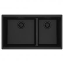Franke MAG1601812LD-MBK - Franke Maris Undermount 33-in x 18.94-in Fragranite Double Bowl Kitchen Sink in Matte Black