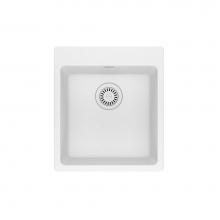 Franke MAG61015-PWT - Franke Maris Dual Mount 17.31-in x 19.69-in Fragranite Single Bowl Bar / Prep Sink in Polar White