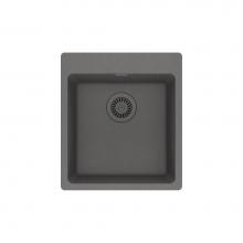 Franke MAG61015-SHG - Franke Maris Dual Mount 17.31-in x 19.69-in Fragranite Single Bowl Bar / Prep Sink in Stone Grey
