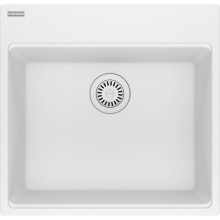 Franke MAG61020-PWT - Franke Maris Dual Mount 21.6-in x 20.8-in Fragranite Single Bowl Kitchen Sink in Polar White