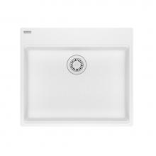 Franke MAG61023ADA-PWT - Franke Maris Dual Mount 25-in x 22-in Fragranite ADA Single Bowl Kitchen Sink in Polar White