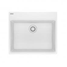 Franke MAG61023L-PWT - Franke Maris Dual Mount 25-in x 22-in Fragranite Dual Mount Single Bowl Laundry Sink in Polar Whit