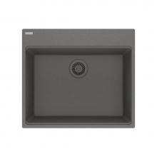 Franke MAG61023L-SHG - Franke Maris Dual Mount 25-in x 22-in Fragranite Dual Mount Single Bowl Laundry Sink in Stone Grey
