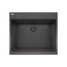 Franke MAG61023L-SLG - Franke Maris Dual Mount 25-in x 22-in Fragranite Dual Mount Single Bowl Laundry Sink in Slate Grey