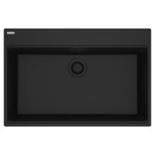 Franke MAG61031-MBK - Franke Maris Dual Mount 33-in x 22-in Fragranite Single Bowl Kitchen Sink in Matte Black