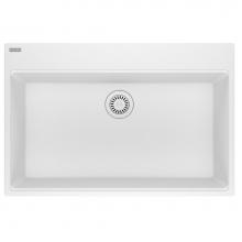 Franke MAG61031-PWT - Franke Maris Dual Mount 33-in x 22-in Fragranite Single Bowl Kitchen Sink in Polar White