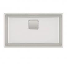 Franke PKG11031PWT - Peak 32.0-in. x 18.8-in. Granite Undermount Single Bowl Kitchen Sink in Polar White