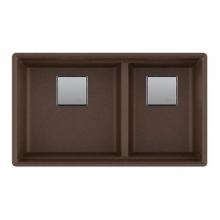 Franke PKG160LD-MOC - Franke Peak 32.0-in. x 18.8-in. Fragranite Undermount Double Bowl Kitchen Sink in Mocha