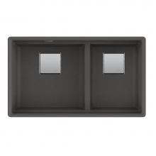 Franke PKG160LD-SLG - Franke Peak 32.0-in. x 18.8-in. Fragranite Undermount Double Bowl Kitchen Sink in Slate Grey
