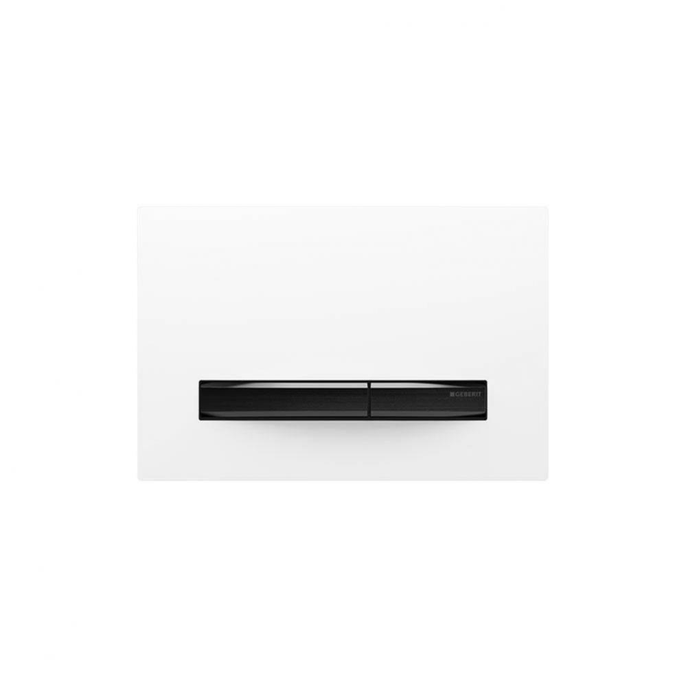 Geberit Sigma50 actuator plate for dual flush, square, metal colour black chrome: Base plate and b