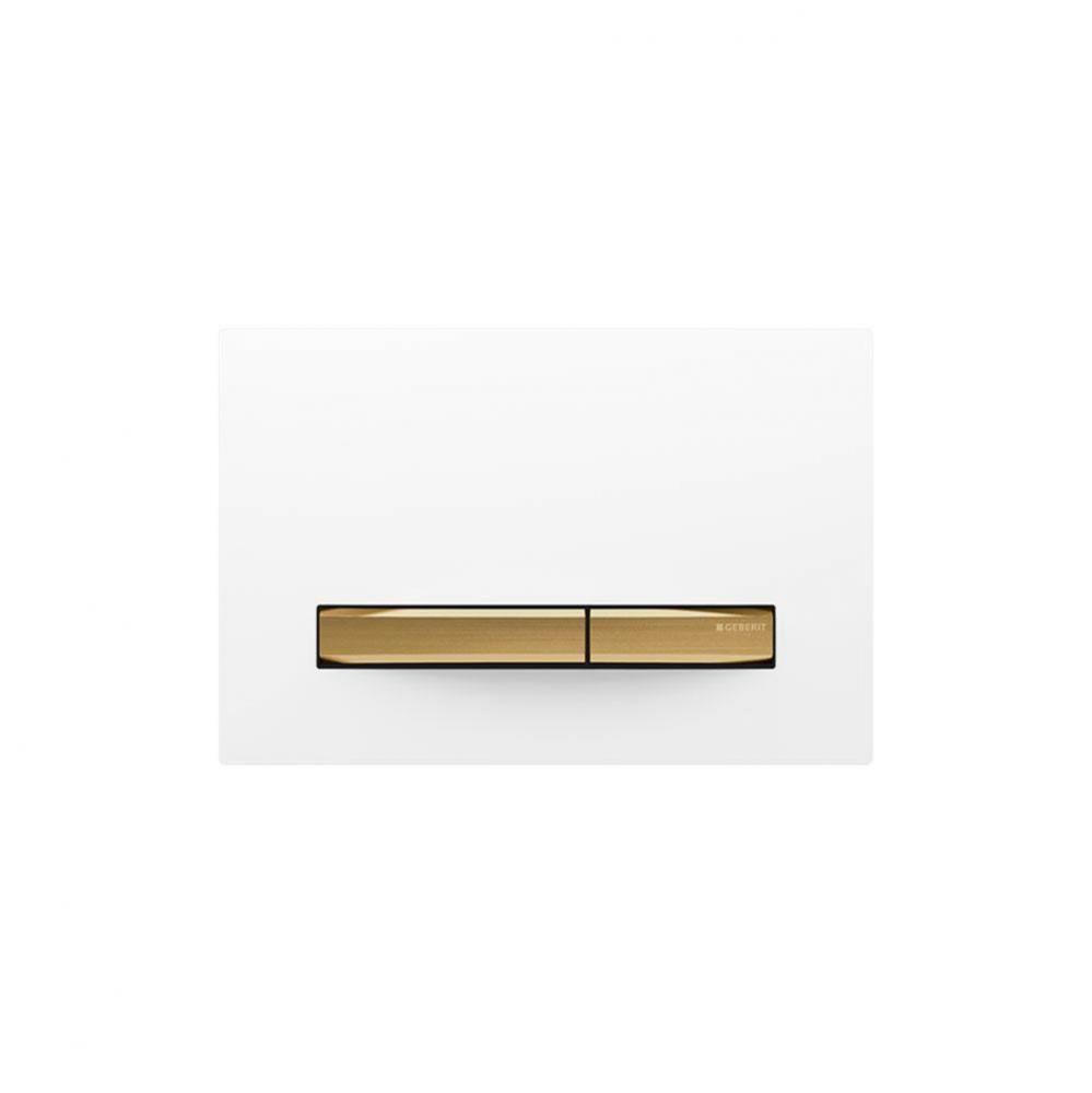 Geberit Sigma50 actuator plate for dual flush, square, metal colour brass-coloured: Base plate and