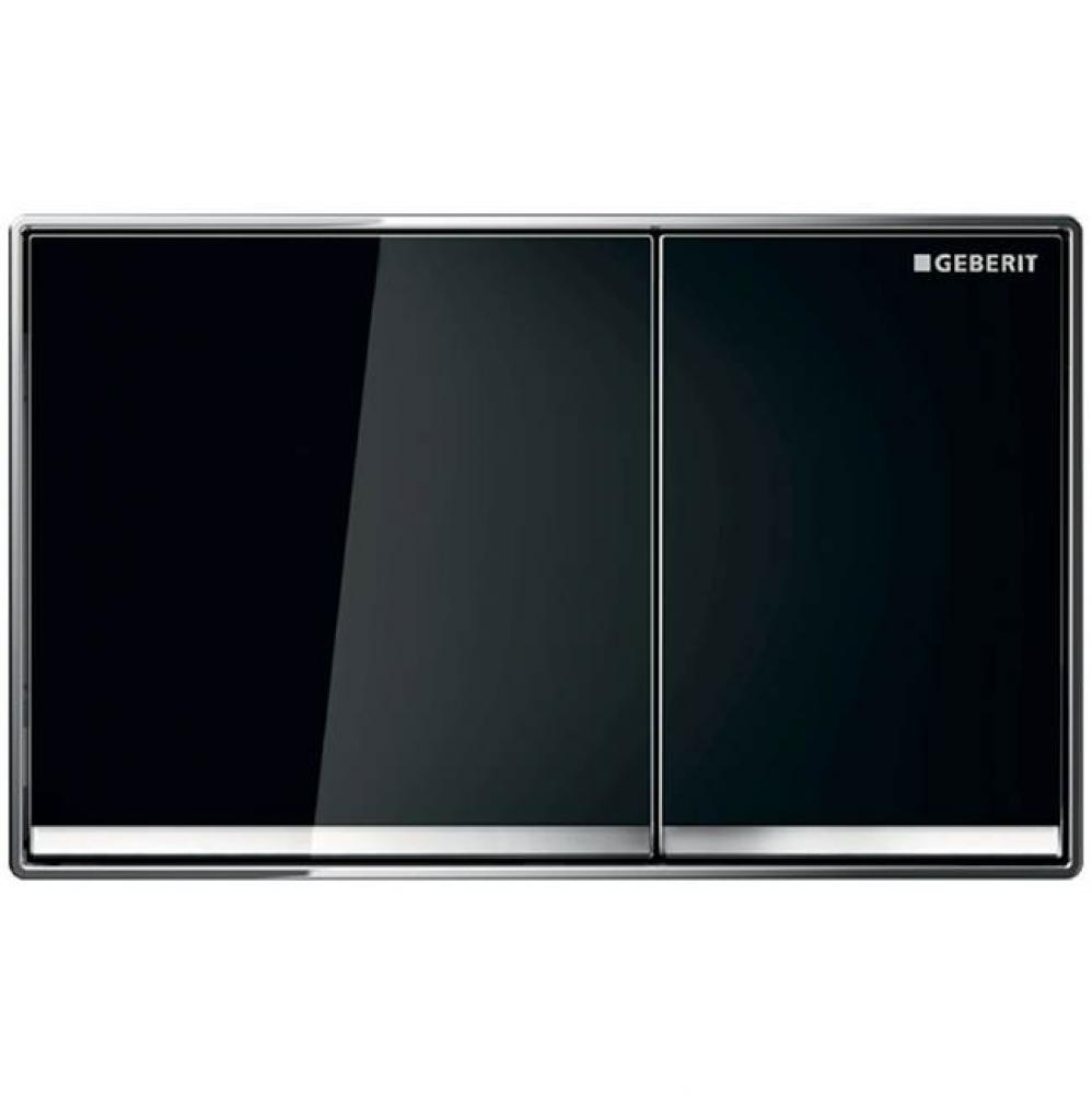 Geberit Omega60 actuator plate for dual flush, square, surface-even: Buttons: black, Design stripe