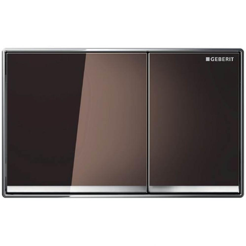 Geberit actuator plate Omega60 for dual flush, surface-even: umber glass