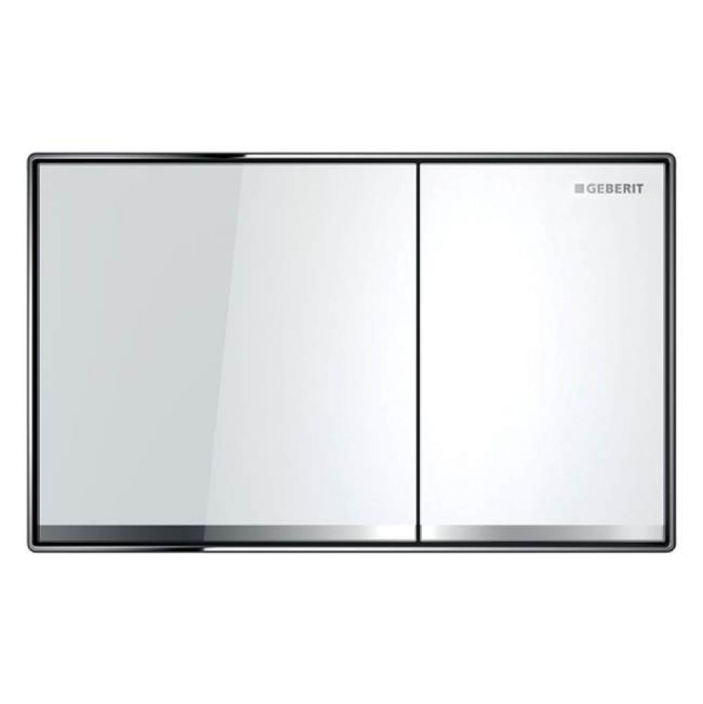 Geberit Sigma60 actuator plate for dual flush, square, surface-even: Buttons: white, Design stripe