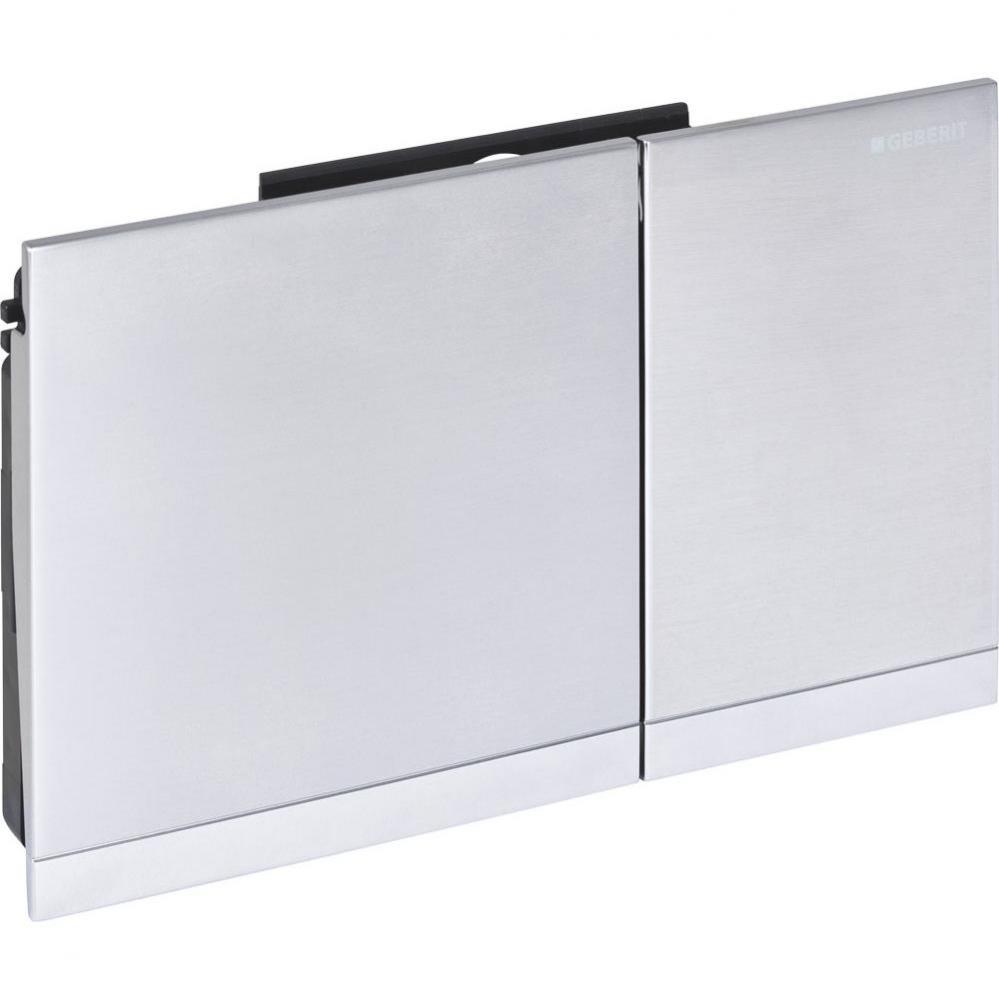 Geberit actuator plate Sigma60 for dual flush, ready-to-fit set: chrome-plated, brushed, easy-to-c