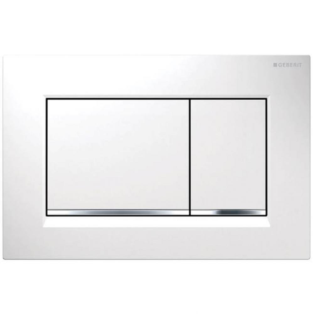 Geberit Sigma20 (ex Sigma30) actuator plate for dual flush, square: Plate and buttons: white, Desi