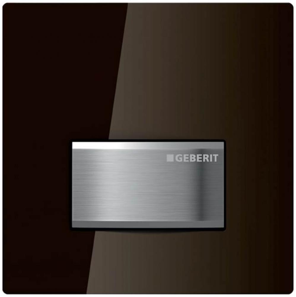 Geberit urinal flush control with pneumatic flush actuation, actuator plate type 50: umber glass