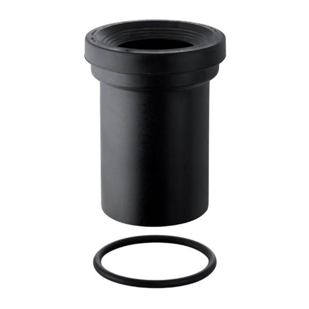 Geberit straight connector with sleeve and round cord ring: D.110mm, black