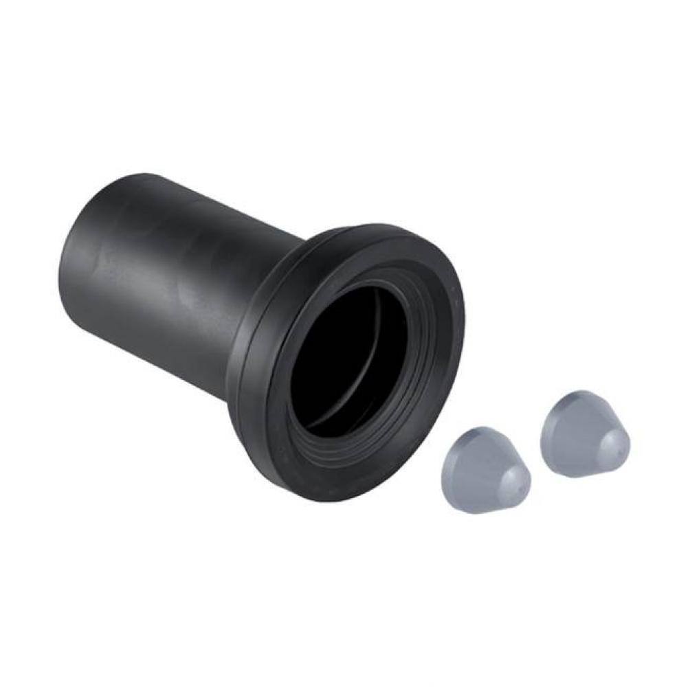 Geberit straight connector with sleeve and cover caps: D.90mm, chrom / matt