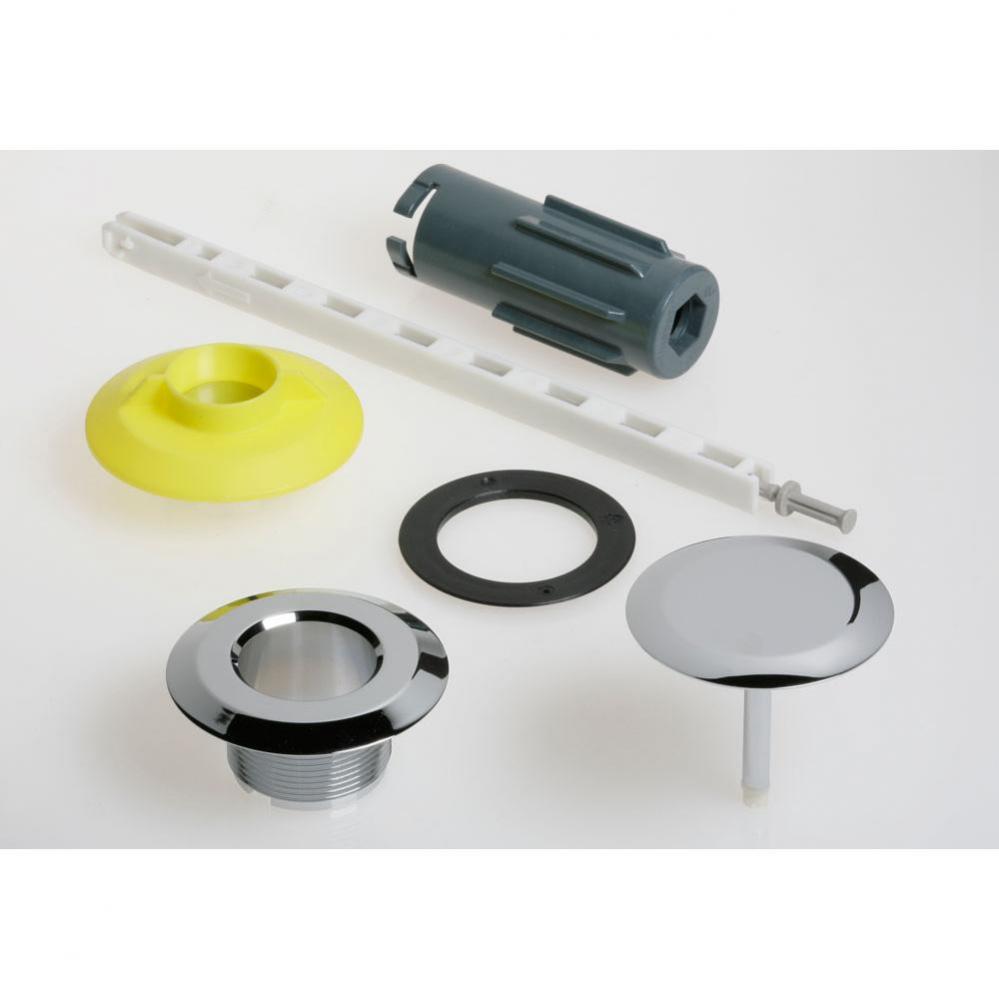 Geberit service set for bathtub drain with PushControl push actuation, brass: chrom / glossy
