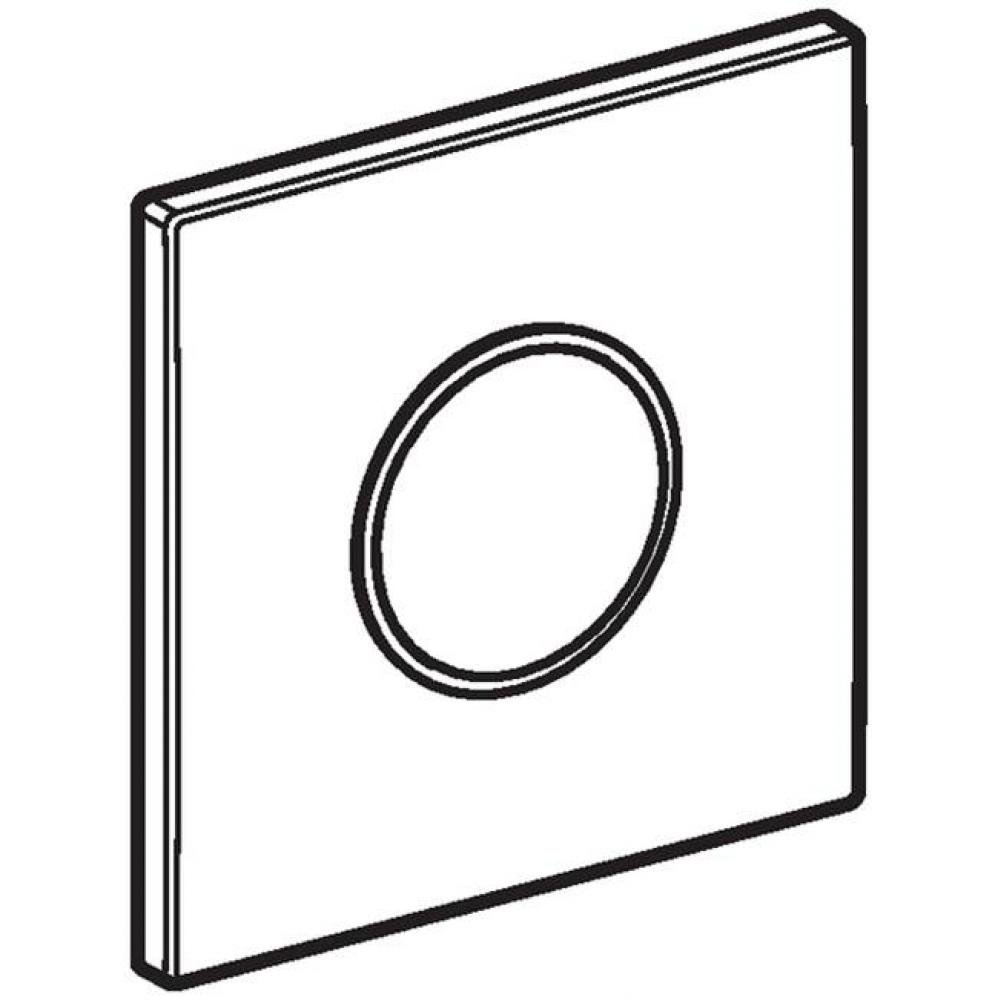 Geberit Type 10 cover plate, round: Plate: brushed, easy-to-clean- coated, Design ring: polished