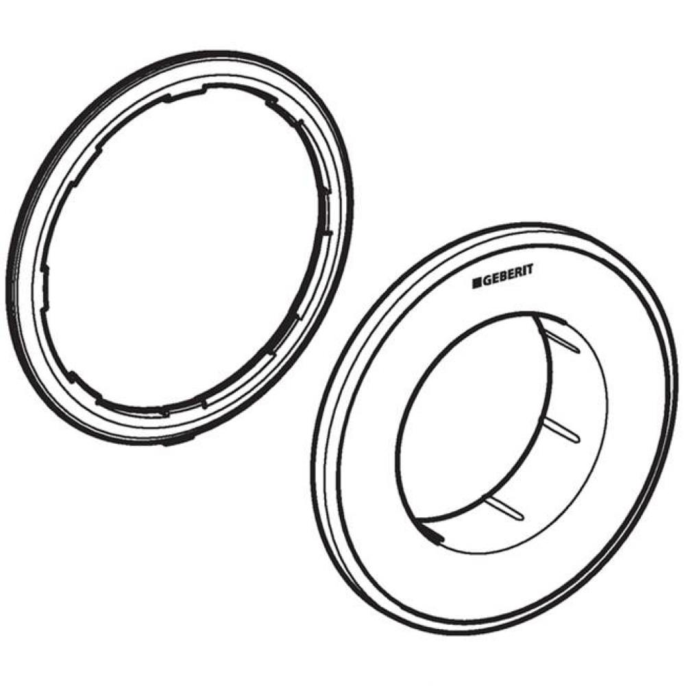 Geberit collar for Type 10 remote flush actuator, round, concealed actuator: Collar: bright chrome