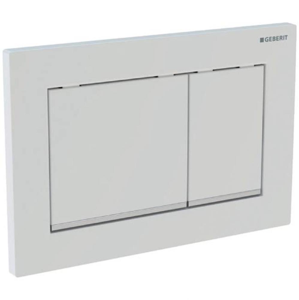 Geberit showroom actuator plate Omega30, dual flush: bright chrome / matt chrome / bright chrome