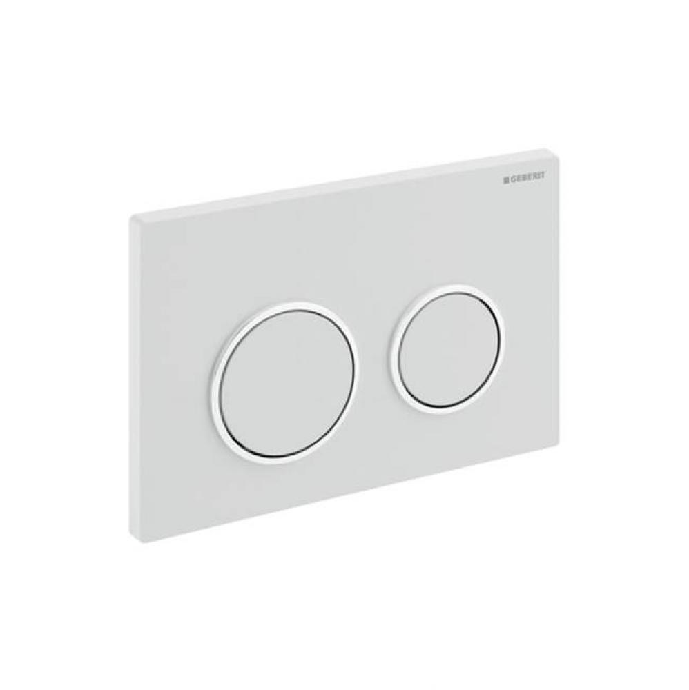 Geberit showroom actuator plate Omega20, dual flush: white / gold-plated / white