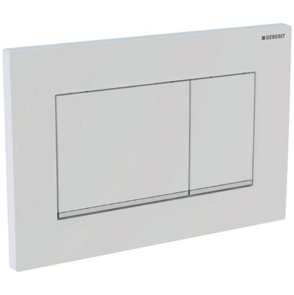 Geberit showroom actuator plate Sigma30, dual flush: bright chrome / matt chrome / bright chrome