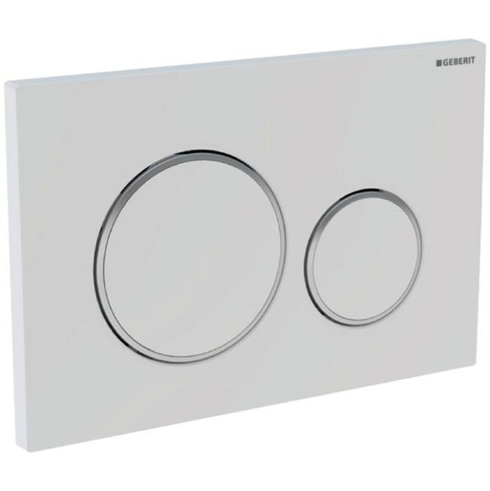 Geberit showroom actuator plate Sigma20, dual flush: white / bright chrome / white