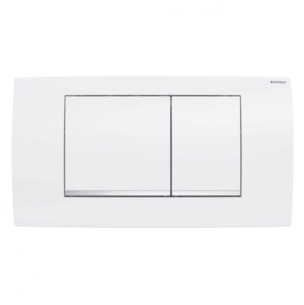 Geberit Twinline30 actuator plate for dual flush: Plate and buttons: white, Design stripes: bright