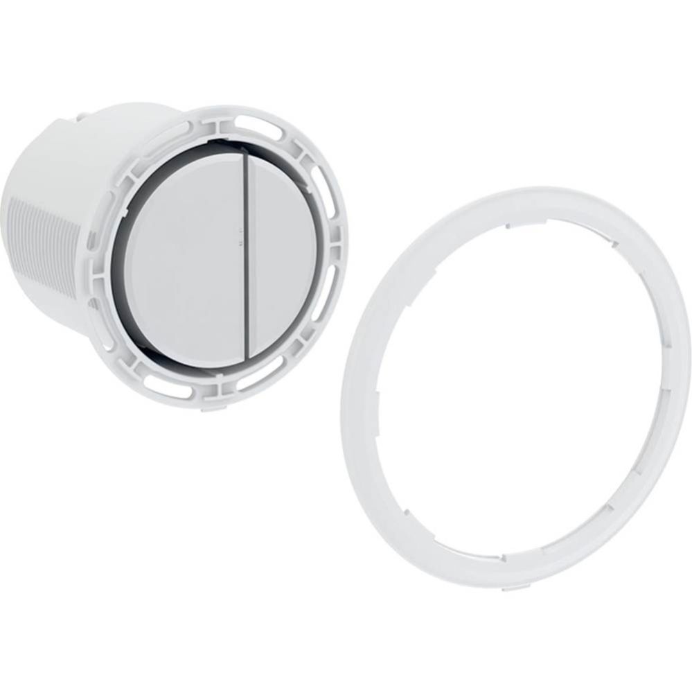 Geberit actuator for Type 01 remote flush actuation, pneumatic, round, for dual flush: chrom / mat