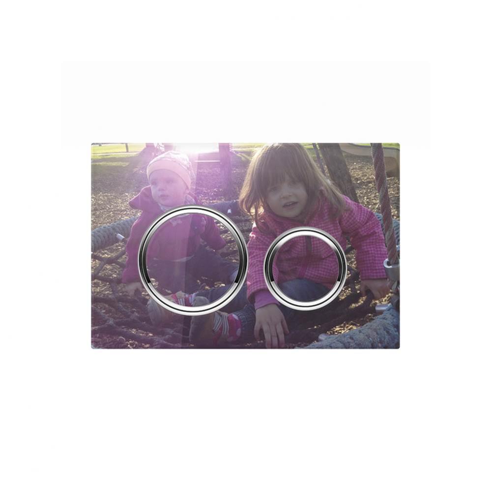 Geberit Sigma50 (ex Sigma21) actuator plate for dual flush, round, metal colour chrome-plated: Bas