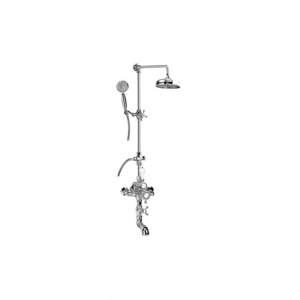 Adley Exposed Thermostatic Tub and Shower System - w/Metal Handshower Handle