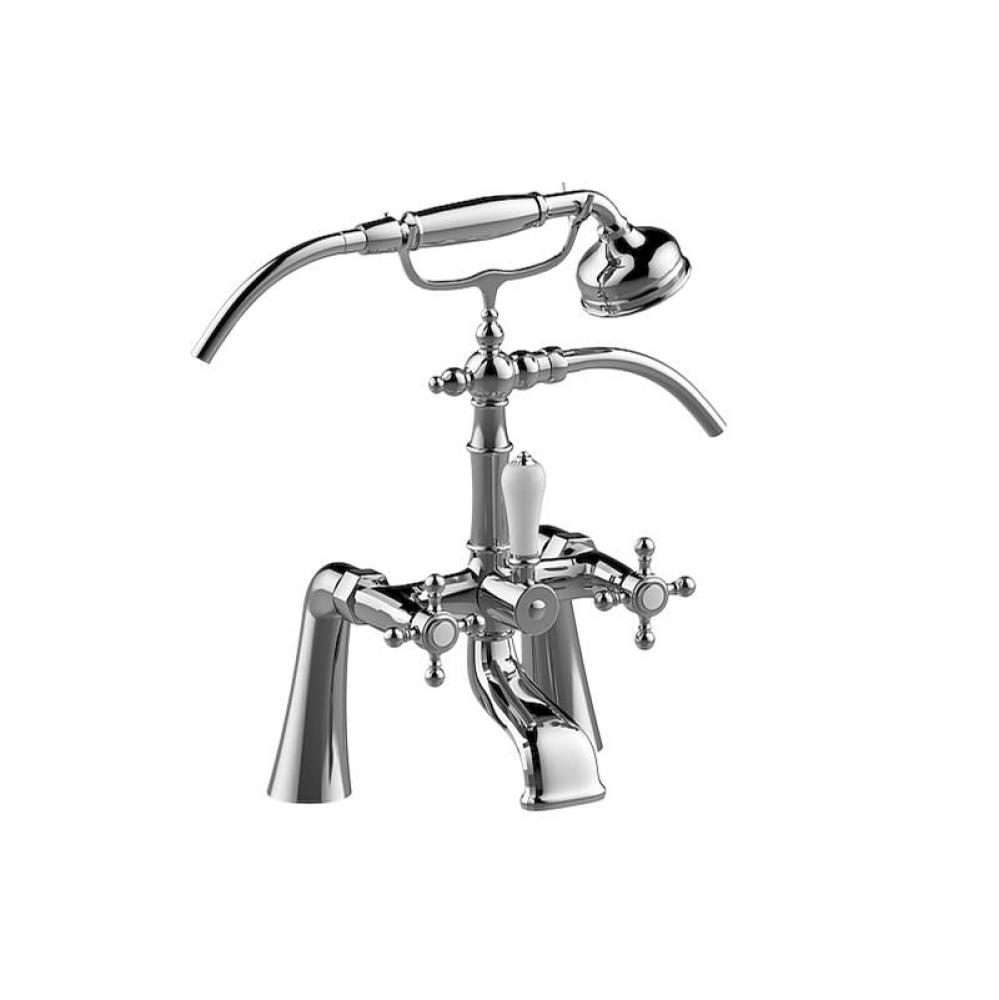 Adley Exposed Deck-Mounted Tub Filler w/Handshower Set