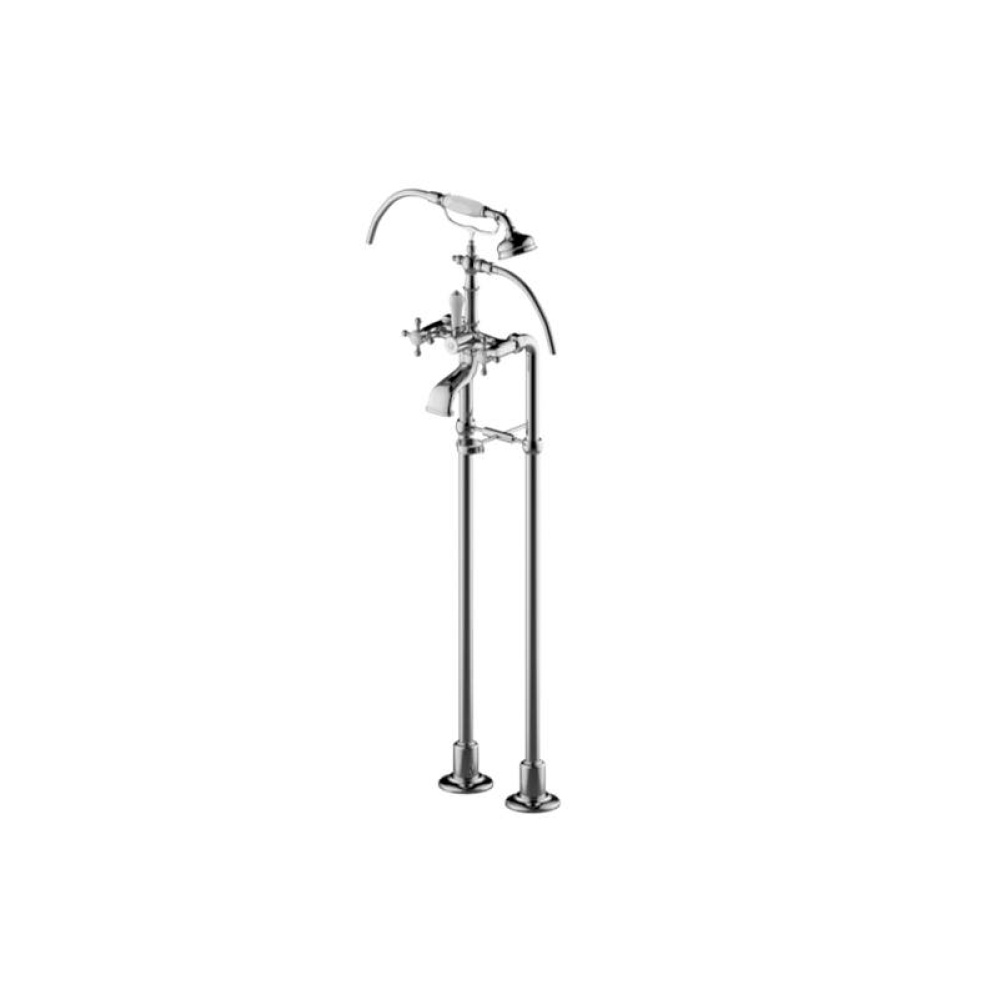 Adley Exposed Floor-Mounted Tub Filler w/Handshower Set