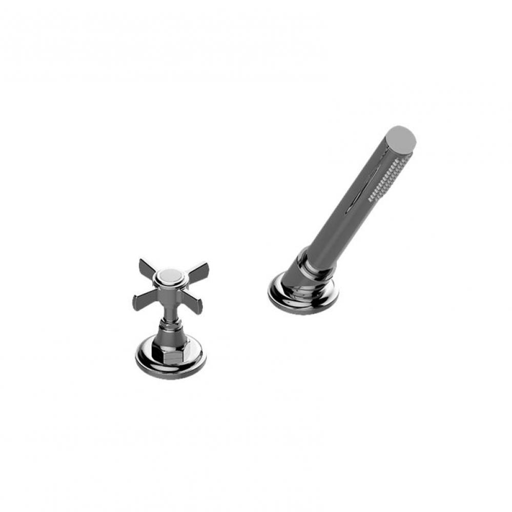 Camden Deck-Mounted Handshower & Diverter Set w/Cross Handle (Trim)