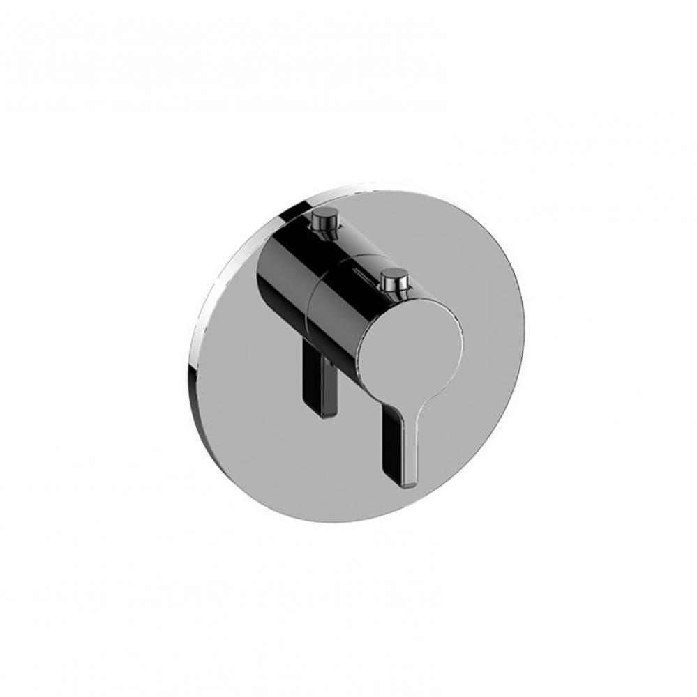 Terra Round M-Series Thermostatic Valve Trim Plate with Handle
