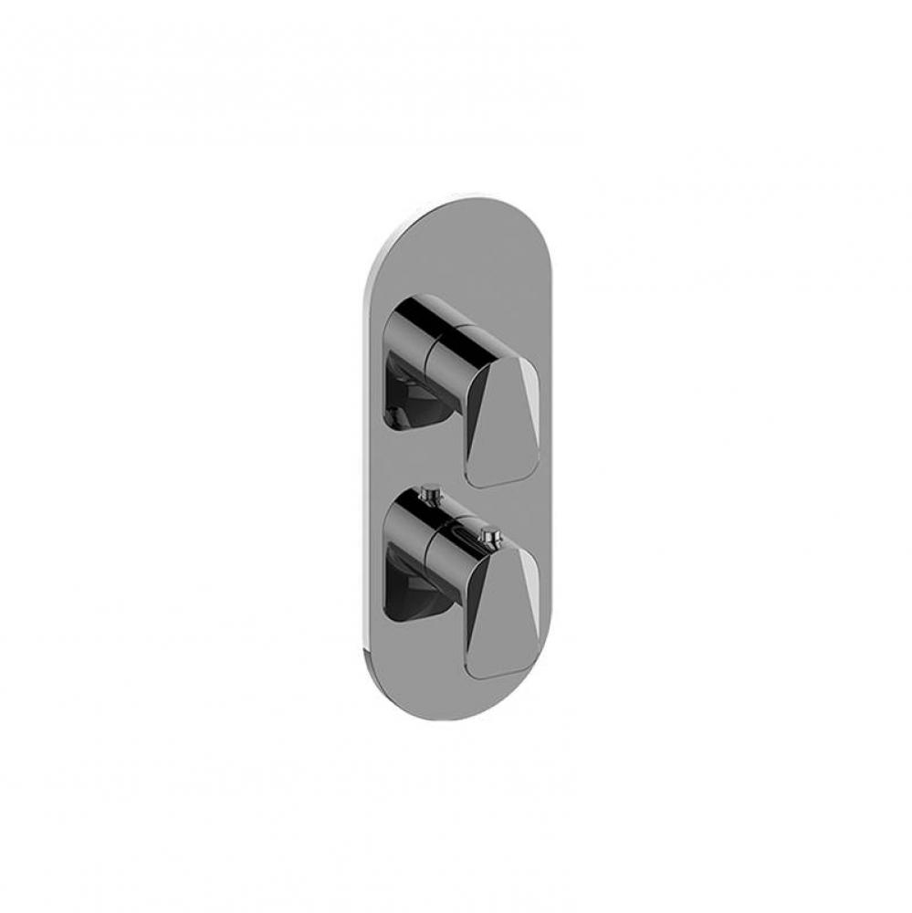 M-Series Round Thermostatic 2-Hole Trim Plate and Handle (Trim Only)