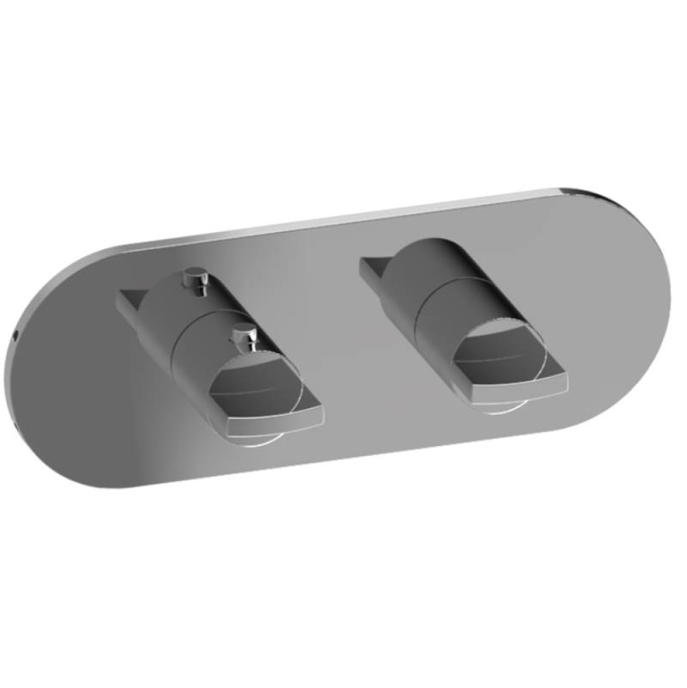 M-Series Round Thermostatic 2-Hole Trim Plate w/Targa/Sade Handle (Horizontal Installation)